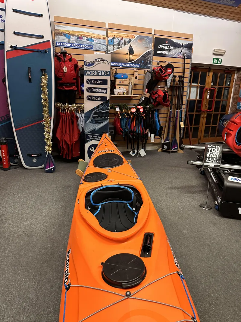 2023 P and H Scorpio MV Expedition Sea Kayak Fuego Orange Ex Demo-6